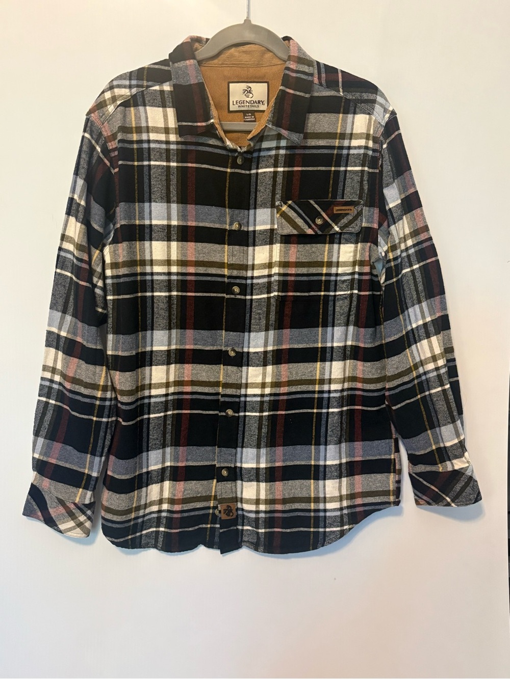 Legendary Whitetails Black, White & Navy Plaid Button-Down Shirt